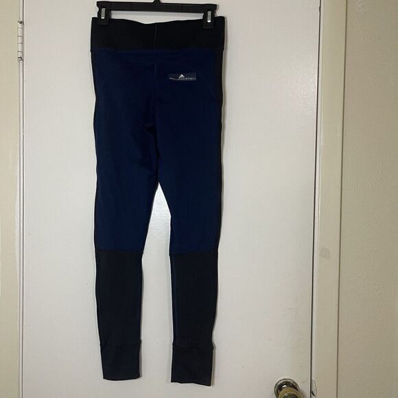 Stella McCartney Navy black colorblock 7/8 workout leggings size small - Picture 2 of 5